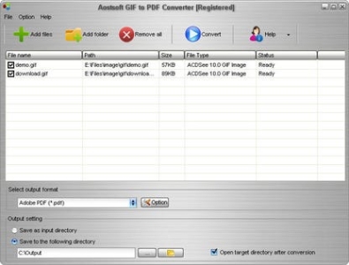 Ключ активации для Aostsoft GIF to PDF Converter