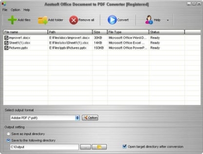 Aostsoft Office Document to PDF Converter ключ бесплатно