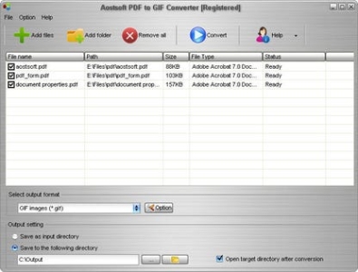 Регистрационный ключ к программе  Aostsoft PDF to GIF Converter