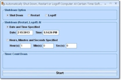 Регистрационный ключ к программе  Automatically Shut Down, Reboot or Logoff Computer At Certain Time Software