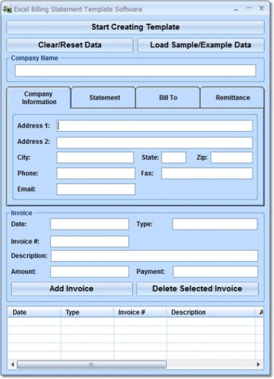 Excel Billing Statement Template Software генератор серийного номера