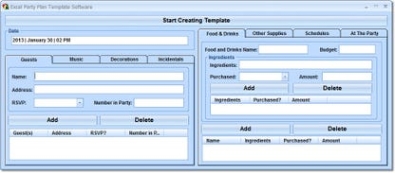 Excel Party Plan Template Software генератор ключей