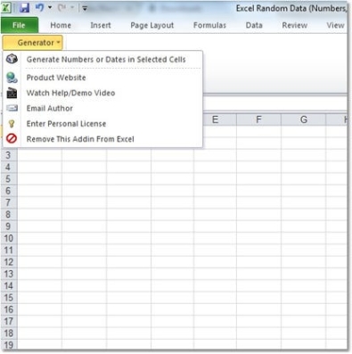 Key генератор для  Excel Random Data (Numbers, Dates, Characters and Custom Lists) Generator Software
