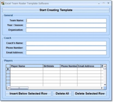 Ключ активации для Excel Team Roster Template Software