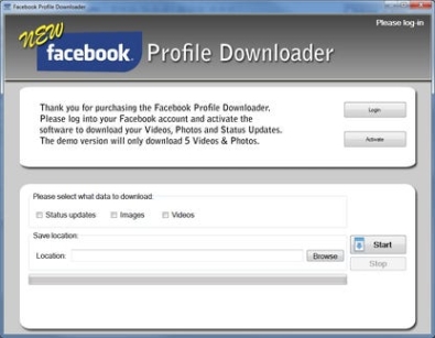 Генератор ключей (keygen)  Facebook Profile Downloader