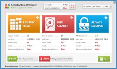 Генератор ключей (keygen)  Koox System Optimizer