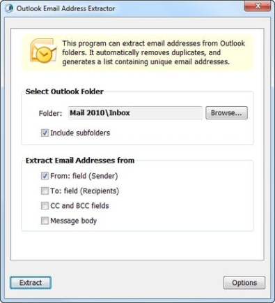 Outlook Email Address Extractor Key генератор