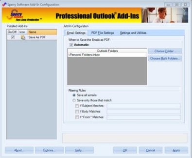 Ключ активации для Save As PDF for Outlook 2007/Outlook 2010 (32-bit)