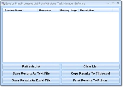 Save or Print Processes List From Windows Task Manager Software ключ бесплатно