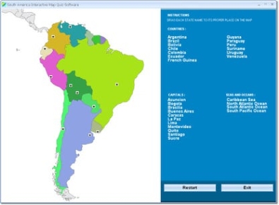 South America Interactive Map Quiz Software ключ бесплатно